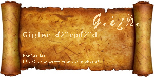 Gigler Árpád névjegykártya